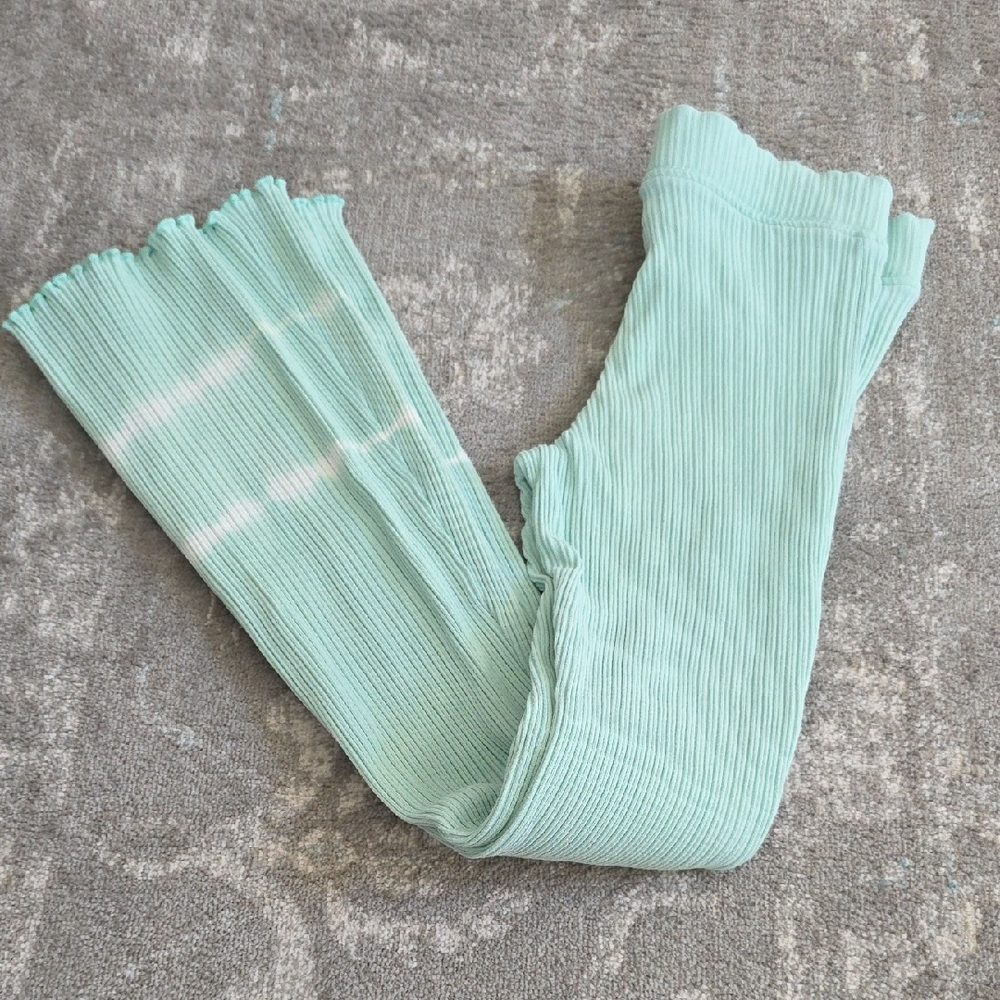 Zara Mint Green Ribbed Kids Leggings